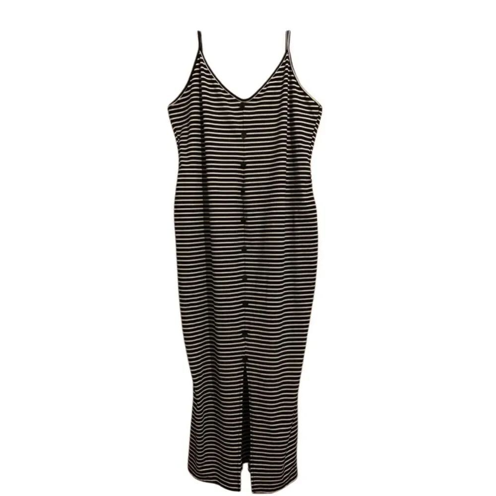 SHEIN Maxi Black & White Striped VNeck Summer Tank Dress Women’s Size XXL / 14